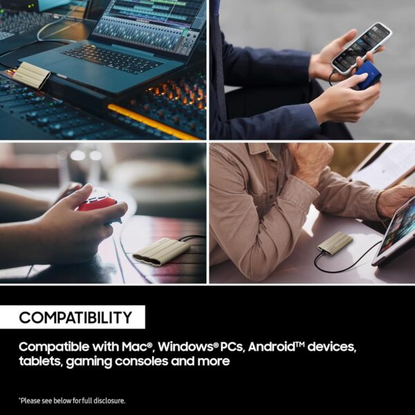 Samsung T7 Shield Portable SSD 2TB, USB 3.2 Gen2 External SSD, Black, Up to 1,050MB/s, Rugged, IP65 Water & Dust Resistant, for Photographers, Content Creators and Gaming, Mac Compatible, MU-PE2T0S - Image 3