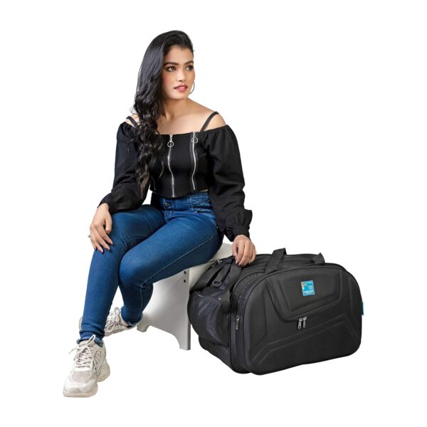 M MEDLER Voltage Nylon 55 litres Waterproof Strolley Duffle Bag- 2 Wheels - Luggage Bag - (Black) - Image 8