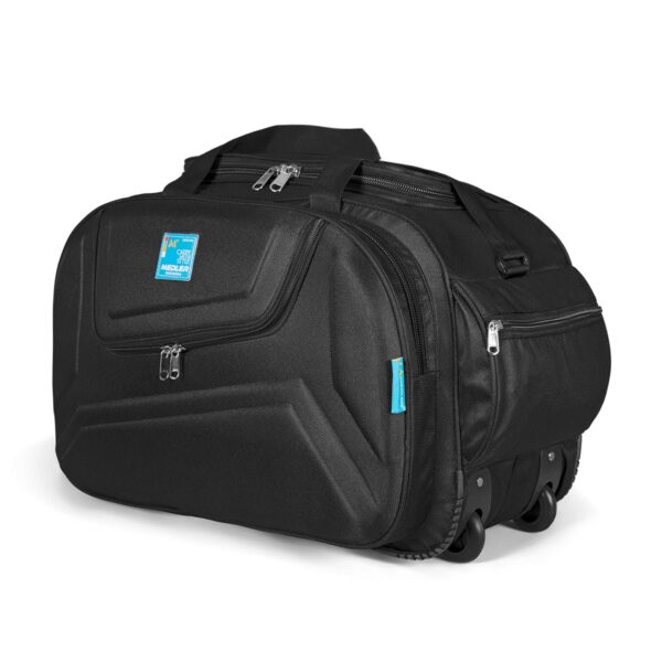 M MEDLER Voltage Nylon 55 litres Waterproof Strolley Duffle Bag- 2 Wheels - Luggage Bag - (Black) - Image 2