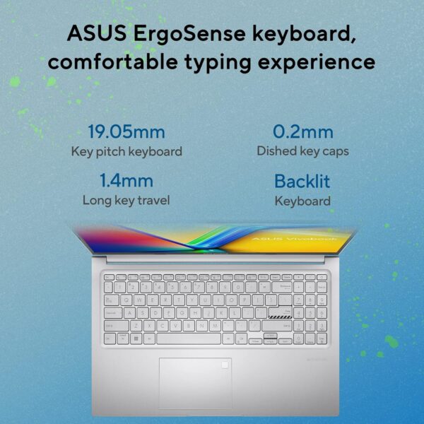 ASUS Vivobook 15,13th Gen,Intel Core i7-13620H(Intel UHD iGPU/16GB RAM/512GB SSD/FHD/15.6"/60Hz/Backlit Keyboard/Windows 11/M365 Basic (1Year)*/Office Home 2024/Cool Silver/1.70 kg) X1502VA-BQ837WS - Image 8